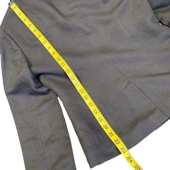 Ann Taylor Loft Linen Blend Tailored Blazer Buttoned Down Jacket  Size 2 Brown - Picture 14 of 15